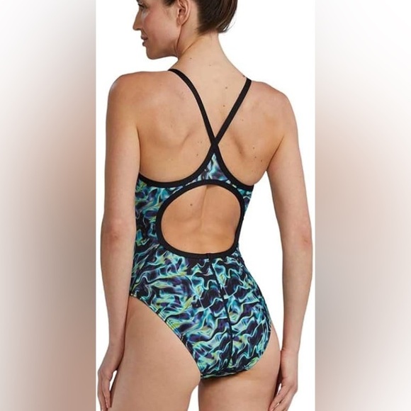 TYR Women's Durafast Elite Diamondfit Swimsuit Green/Energia Size30/Small - Picture 2 of 7